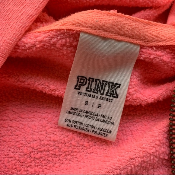 Pink Victoria's Secret Sweater Hoodie Zip up Sweatshirt Pink y2k early 2000 S - Picture 13 of 14